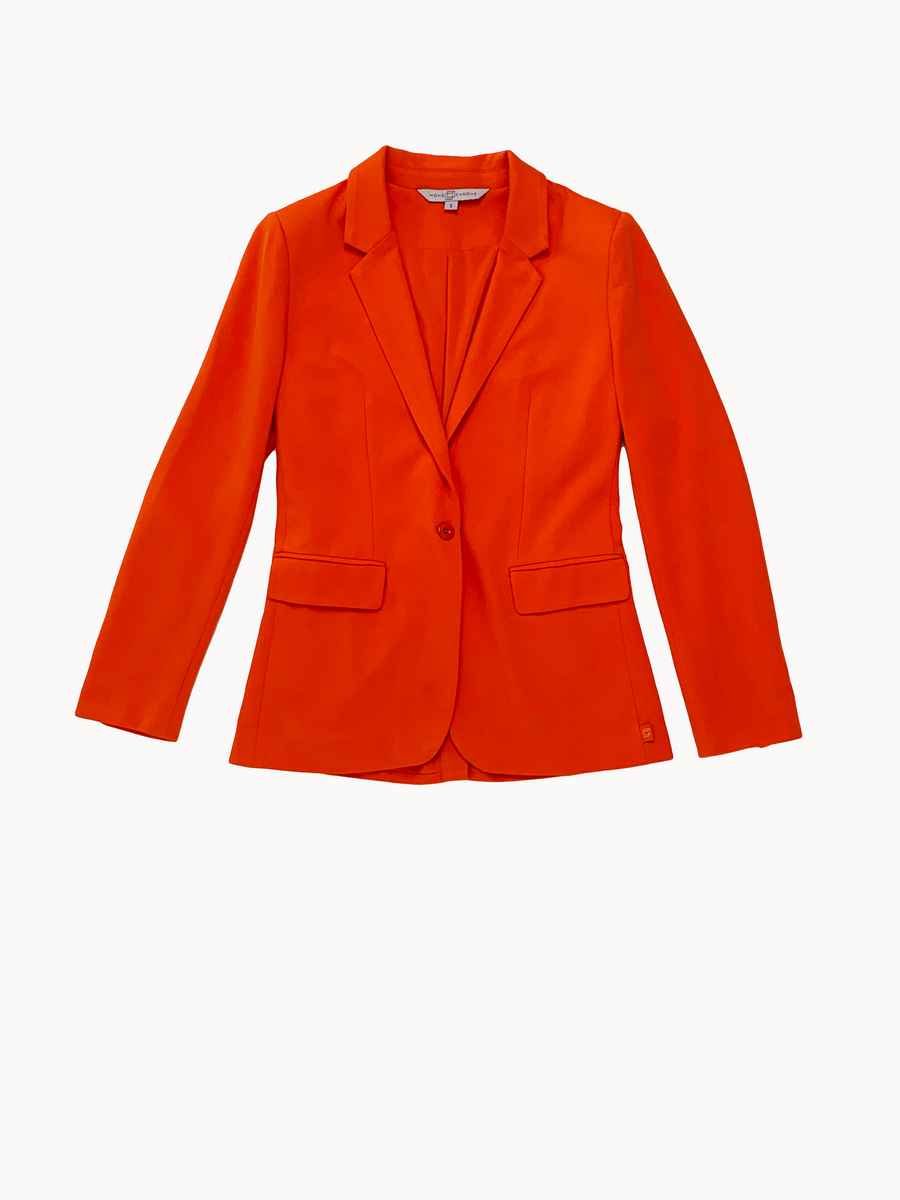 orange dress jacket women Embellished Modern Single Button Blazer - Dark Orange