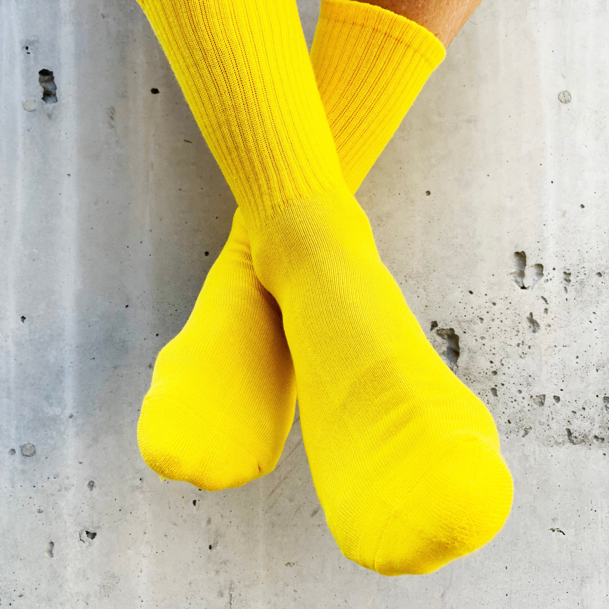Yellow Fashion Simple Style Plain Wide Stripes Pile Socks (20 PEN