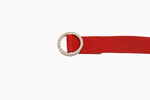 Load image into Gallery viewer, Monochrome offers stylish, elevated products in the six core colors. The Red Belt is simply that: red. Features red woven fabric with a stainless steel circle buckle. Bright red buckle for those wanting a plain and stylish buckle. Perfect for an upscale urban look with everyday utility.
