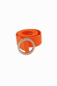 Monochrome offers stylish, elevated products in the six core colors. The Orange Belt is simply that: orange. Features orange woven fabric with a stainless steel circle buckle. Bright orange buckle for those wanting a plain and stylish buckle. Perfect for an upscale urban look with everyday utility.