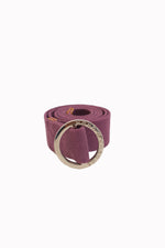 Load image into Gallery viewer, Monochrome offers stylish, elevated products in the six core colors. The Purple Belt is simply that: purple. Features purple woven fabric with a stainless steel circle buckle. Bright purple buckle for those wanting a plain and stylish buckle. Perfect for an upscale urban look with everyday utility.
