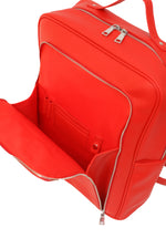 Load image into Gallery viewer, Monochrome offers stylish, elevated products in the six core colors. The Red Backpack is simply that: red. Features red vegan leather. Stain resistant vegan leather. Bright red backpack for those wanting a plain and stylish backpack. Perfect for an upscale urban backpack and an everyday backpack. 
