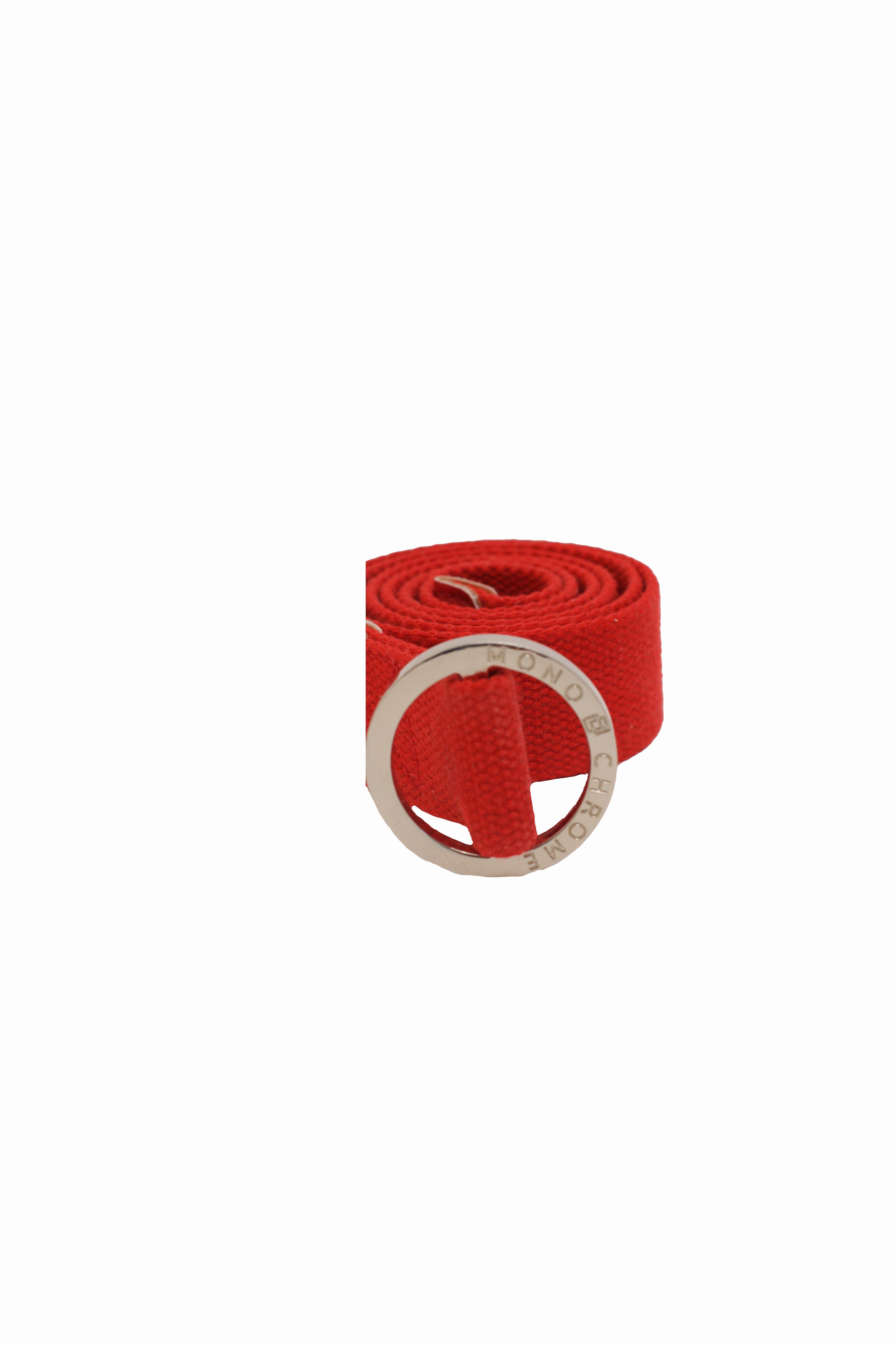 Monochrome offers stylish, elevated products in the six core colors. The Red Belt is simply that: red. Features red woven fabric with a stainless steel circle buckle. Bright red buckle for those wanting a plain and stylish buckle. Perfect for an upscale urban look with everyday utility.