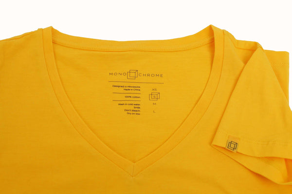 Womens yellow v deals neck t shirt